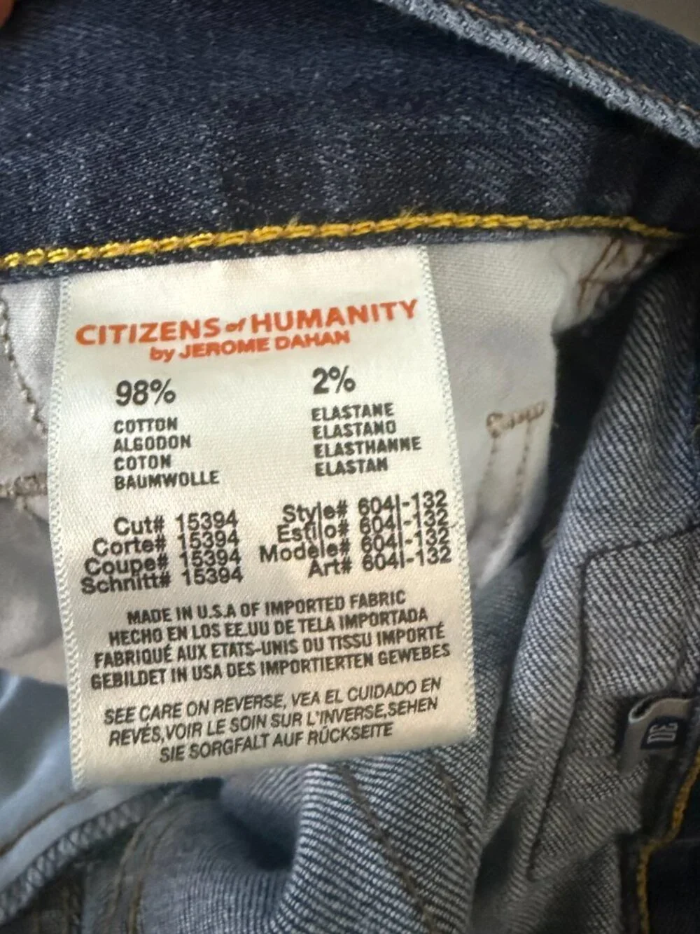 Men's Citizens of Humanity Straight Leg Mid Rise Jeans- W 30/ L 28- Dark Wash